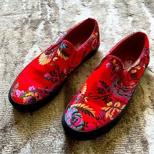 Vans - red Floral pattern